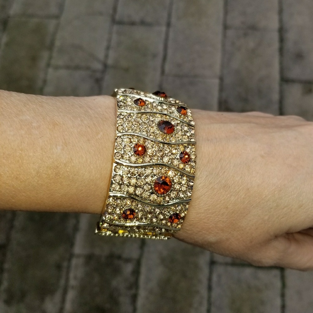 Crystal Encrusted Bangle Bracelet  (NWOT)